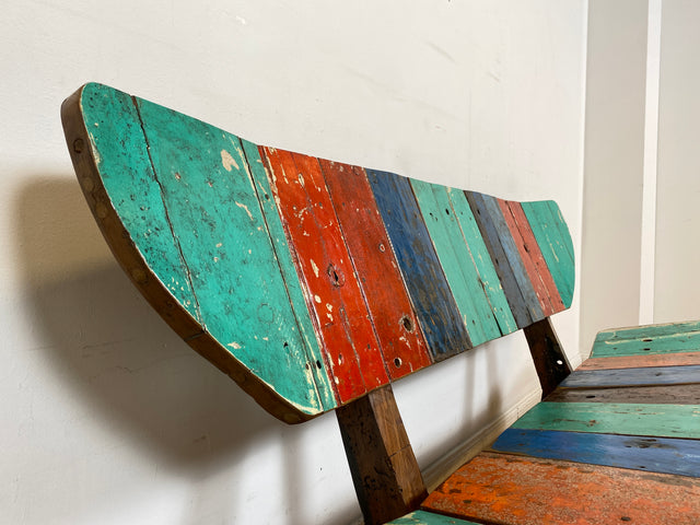 Boatwood by WMK I Formschönes Sofa aus altem Bootsholz I handgefertigtes Unikat I Teakholz I Couch Bank Holzbank Küchenbank Gartenbank Gartenmöbel Balkonmöbel Bootsmöbel Berlin Heidelberg Hessen Sylt
