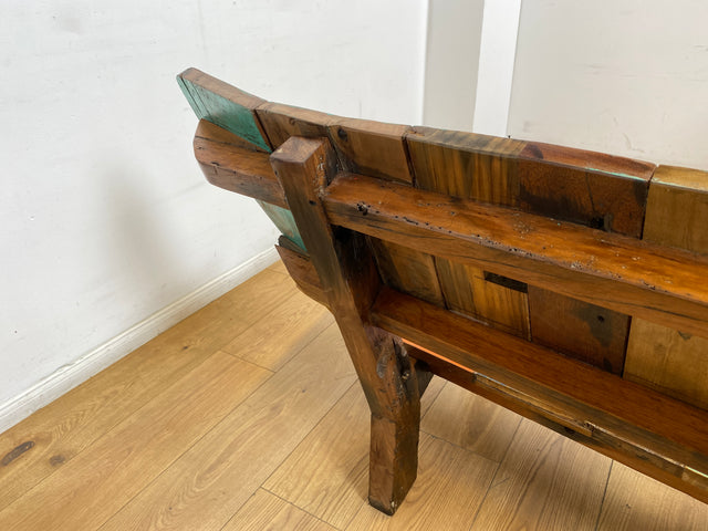 Boatwood by WMK I Formschönes Sofa aus altem Bootsholz I handgefertigtes Unikat I Teakholz I Couch Bank Holzbank Küchenbank Gartenbank Gartenmöbel Balkonmöbel Bootsmöbel Berlin Heidelberg Hessen Sylt