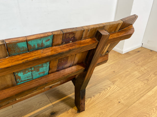 Boatwood by WMK I Formschönes Sofa aus altem Bootsholz I handgefertigtes Unikat I Teakholz I Couch Bank Holzbank Küchenbank Gartenbank Gartenmöbel Balkonmöbel Bootsmöbel Berlin Heidelberg Hessen Sylt