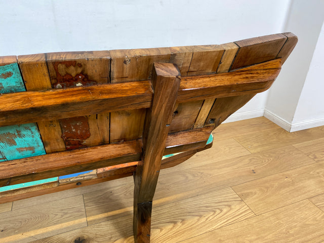 Boatwood by WMK I Formschönes Sofa aus altem Bootsholz I handgefertigtes Unikat I Teakholz I Couch Bank Holzbank Küchenbank Gartenbank Gartenmöbel Balkonmöbel Bootsmöbel Berlin Heidelberg Hessen Sylt