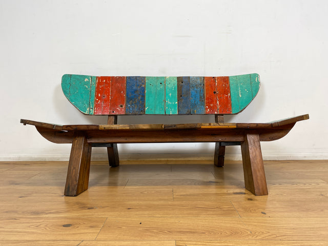 Boatwood by WMK I Formschönes Sofa aus altem Bootsholz I handgefertigtes Unikat I Teakholz I Couch Bank Holzbank Küchenbank Gartenbank Gartenmöbel Balkonmöbel Bootsmöbel Berlin Heidelberg Hessen Sylt