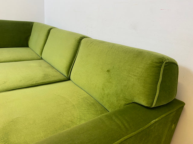 WMK I Besonders schönes Space Age Modular Sofa aus 5 freistehenden Teilen in grandiosem grünem Bezug I Ecksofa Eckcouch Couch Sitzlandschaft Sitzgarnitur Polstergarnitur Retro Vintage Mid-Century 70er