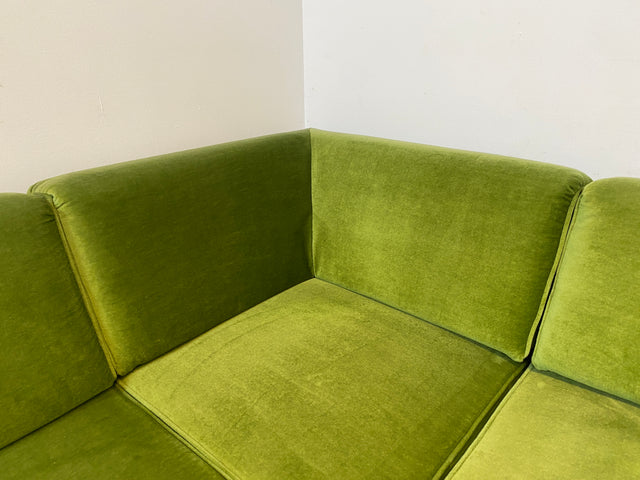 WMK I Besonders schönes Space Age Modular Sofa aus 5 freistehenden Teilen in grandiosem grünem Bezug I Ecksofa Eckcouch Couch Sitzlandschaft Sitzgarnitur Polstergarnitur Retro Vintage Mid-Century 70er