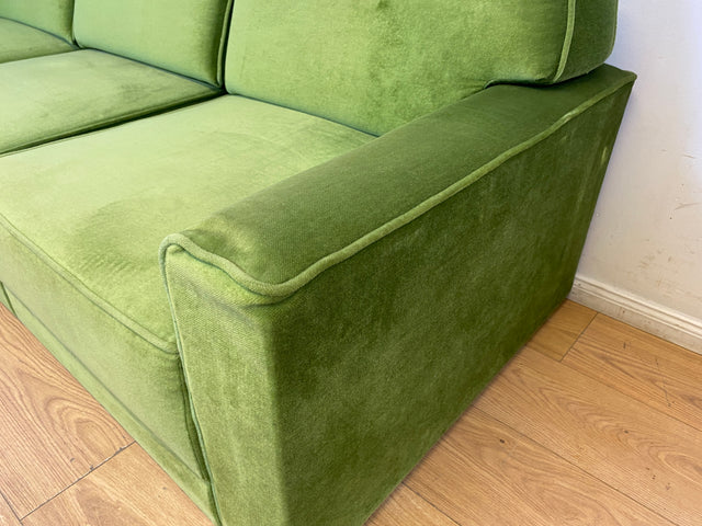 WMK I Besonders schönes Space Age Modular Sofa aus 5 freistehenden Teilen in grandiosem grünem Bezug I Ecksofa Eckcouch Couch Sitzlandschaft Sitzgarnitur Polstergarnitur Retro Vintage Mid-Century 70er