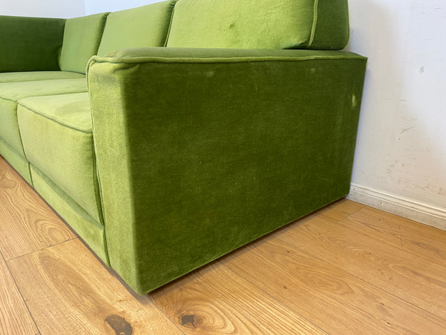 WMK I Besonders schönes Space Age Modular Sofa aus 5 freistehenden Teilen in grandiosem grünem Bezug I Ecksofa Eckcouch Couch Sitzlandschaft Sitzgarnitur Polstergarnitur Retro Vintage Mid-Century 70er