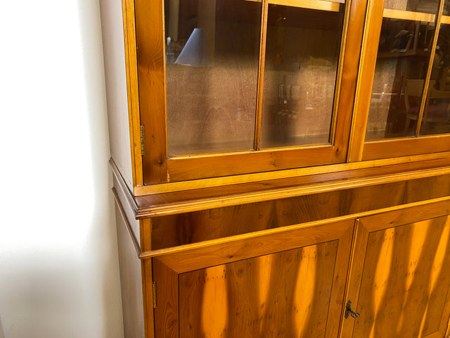 WMK I Eleganter und neuwertiger Stilmöbel Wohnzimmer Schrank im englischen gregorianischen Stil mit verspiegelter Bar I Vitrine Bücher Regal Highboard Bibliothek Regency Vintage Berlin Dresden München