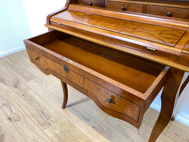 WMK I Eleganter und sehr gut erhaltener Stilmöbel Sekretär mit Intarsien, Messinggriffen & Schubladen I Schreibkommode Schreibtisch Schminktisch Schminkkommode Kommode Lady Vintage Berlin NRW Bayern