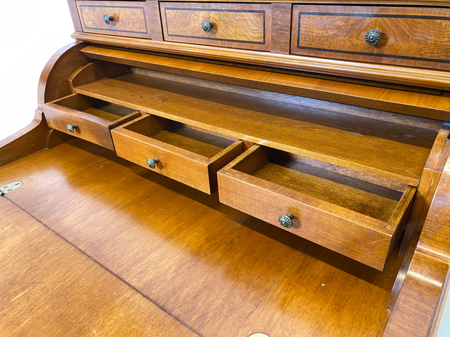 WMK I Eleganter und sehr gut erhaltener Stilmöbel Sekretär mit Intarsien, Messinggriffen & Schubladen I Schreibkommode Schreibtisch Schminktisch Schminkkommode Kommode Lady Vintage Berlin NRW Bayern