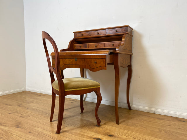 WMK I Eleganter und sehr gut erhaltener Stilmöbel Sekretär mit Intarsien, Messinggriffen & Schubladen I Schreibkommode Schreibtisch Schminktisch Schminkkommode Kommode Lady Vintage Berlin NRW Bayern