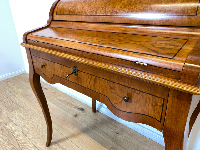 WMK I Eleganter und sehr gut erhaltener Stilmöbel Sekretär mit Intarsien, Messinggriffen & Schubladen I Schreibkommode Schreibtisch Schminktisch Schminkkommode Kommode Lady Vintage Berlin NRW Bayern