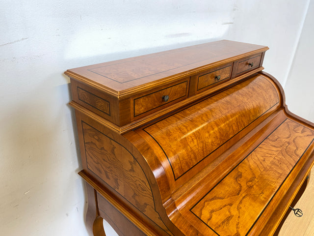 WMK I Eleganter und sehr gut erhaltener Stilmöbel Sekretär mit Intarsien, Messinggriffen & Schubladen I Schreibkommode Schreibtisch Schminktisch Schminkkommode Kommode Lady Vintage Berlin NRW Bayern