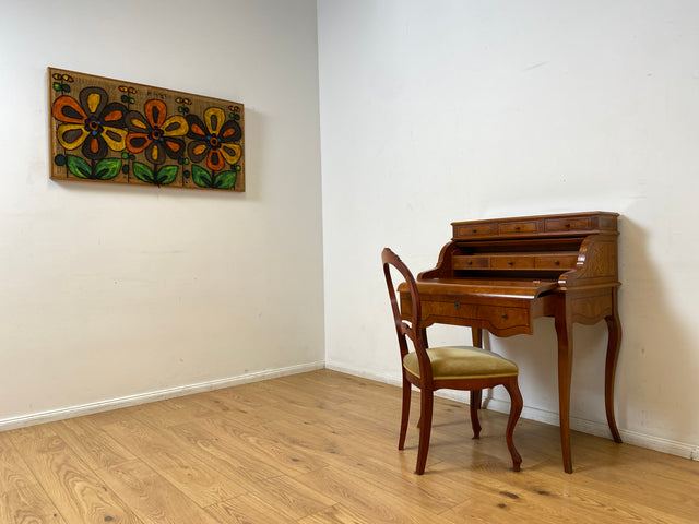 WMK I Eleganter und sehr gut erhaltener Stilmöbel Sekretär mit Intarsien, Messinggriffen & Schubladen I Schreibkommode Schreibtisch Schminktisch Schminkkommode Kommode Lady Vintage Berlin NRW Bayern