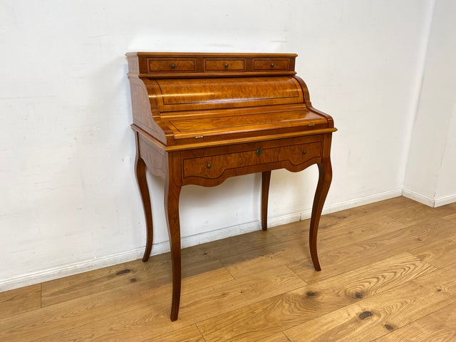 WMK I Eleganter und sehr gut erhaltener Stilmöbel Sekretär mit Intarsien, Messinggriffen & Schubladen I Schreibkommode Schreibtisch Schminktisch Schminkkommode Kommode Lady Vintage Berlin NRW Bayern