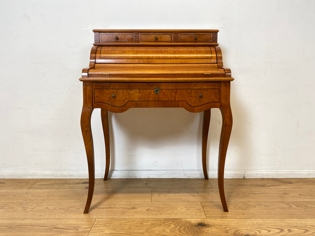 WMK I Eleganter und sehr gut erhaltener Stilmöbel Sekretär mit Intarsien, Messinggriffen & Schubladen I Schreibkommode Schreibtisch Schminktisch Schminkkommode Kommode Lady Vintage Berlin NRW Bayern