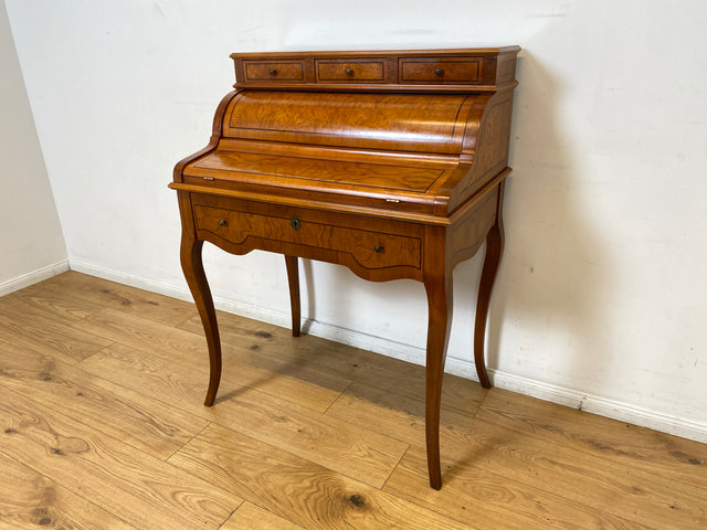 WMK I Eleganter und sehr gut erhaltener Stilmöbel Sekretär mit Intarsien, Messinggriffen & Schubladen I Schreibkommode Schreibtisch Schminktisch Schminkkommode Kommode Lady Vintage Berlin NRW Bayern