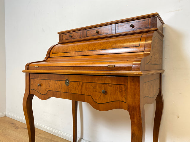 WMK I Eleganter und sehr gut erhaltener Stilmöbel Sekretär mit Intarsien, Messinggriffen & Schubladen I Schreibkommode Schreibtisch Schminktisch Schminkkommode Kommode Lady Vintage Berlin NRW Bayern