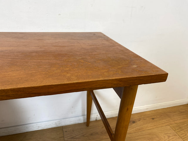 WMK I Versand 85€ I Stilvoller kleiner Mid-Century Schreibtisch , freistehend, mit Schubladen & Messinggriffen I Desk Arbeitstisch Bürotisch Sekretär DDR 60er 70er Vintage Berlin Regensburg Flensburg