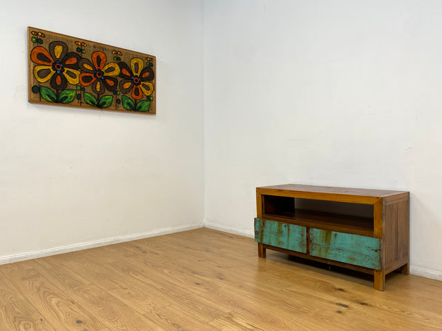 Boatwood by WMK I Besonders schönes TV Lowboard mit Schubladen & Fach I Handmade Unikat aus altem Bootsholz I Teakholz massiv I Sideboard Kommode Bank Rack Stand Fernsehkommode Berlin Augsburg Hamburg