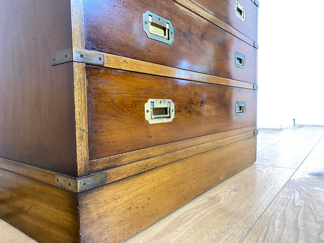 WMK # Hochwertiger Vintage Schreibschrank in antikem Englischen Stil mit Vitrinen Aufsatz und Messingbeschlag # Sekretär Desk Schreibtisch Bücherschrank Büchervitrine Kommode Regency Empire Stilmöbel