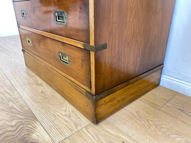 WMK # Hochwertiger Vintage Schreibschrank in antikem Englischen Stil mit Vitrinen Aufsatz und Messingbeschlag # Sekretär Desk Schreibtisch Bücherschrank Büchervitrine Kommode Regency Empire Stilmöbel