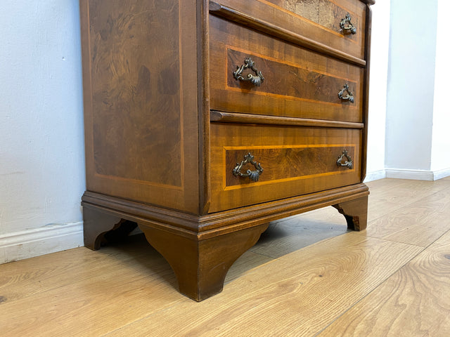 WMK # Hochwertiger Vintage Schreibschrank in antikem Stil mit Vitrinen Aufsatz und Messingbeschlägen # Sekretär Desk Schreibtisch Bücherschrank Büchervitrine Kommode Wohnzimmerschrank Stilmöbel