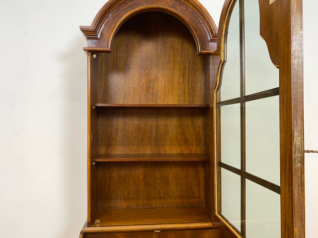 WMK # Hochwertiger Vintage Schreibschrank in antikem Stil mit Vitrinen Aufsatz und Messingbeschlägen # Sekretär Desk Schreibtisch Bücherschrank Büchervitrine Kommode Wohnzimmerschrank Stilmöbel