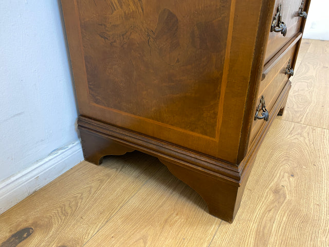 WMK # Hochwertiger Vintage Schreibschrank in antikem Stil mit Vitrinen Aufsatz und Messingbeschlägen # Sekretär Desk Schreibtisch Bücherschrank Büchervitrine Kommode Wohnzimmerschrank Stilmöbel