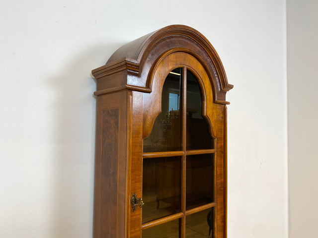 WMK # Hochwertiger Vintage Schreibschrank in antikem Stil mit Vitrinen Aufsatz und Messingbeschlägen # Sekretär Desk Schreibtisch Bücherschrank Büchervitrine Kommode Wohnzimmerschrank Stilmöbel