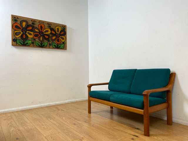 WMK I Hochwertiges skandinavisches Designersofa von Holstebro Møbelfabrik in Petrol Blau