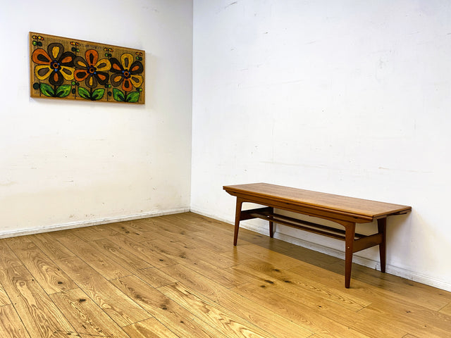 Stilvoller skandinavischer Designer Salontisch Trioh von Kai Kristiansen I auszieh- und höhenverstellbar I Teakholz I Wohnzimmertisch Couchtisch Esstisch Tisch Danish Design Mid-Century Vintage I