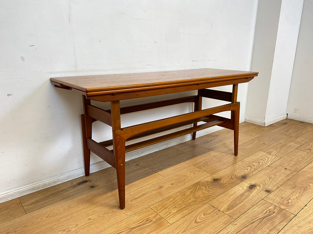 Stilvoller skandinavischer Designer Salontisch Trioh von Kai Kristiansen I auszieh- und höhenverstellbar I Teakholz I Wohnzimmertisch Couchtisch Esstisch Tisch Danish Design Mid-Century Vintage I