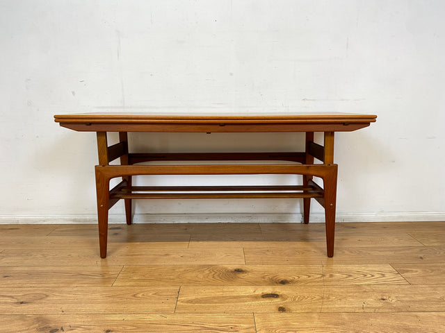 Stilvoller skandinavischer Designer Salontisch Trioh von Kai Kristiansen I auszieh- und höhenverstellbar I Teakholz I Wohnzimmertisch Couchtisch Esstisch Tisch Danish Design Mid-Century Vintage I