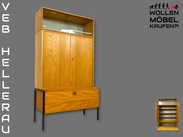 Hochwertiges modulares Designer Regalsystem 430 in Sen Esche I Joachim Nebelung für VEB Hellerau I Highboard Schrank Bücherschrank Sideboard Mid-Century Vintage DDR 60er 70er I