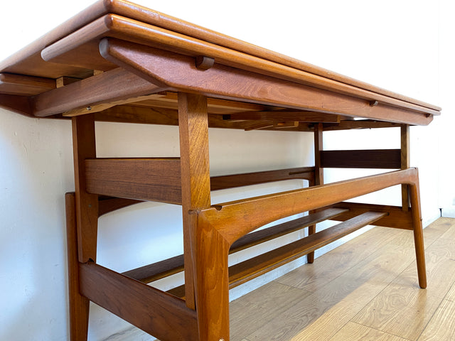 Stilvoller skandinavischer Designer Salontisch Trioh von Kai Kristiansen I auszieh- und höhenverstellbar I Teakholz I Wohnzimmertisch Couchtisch Esstisch Tisch Danish Design Mid-Century Vintage I