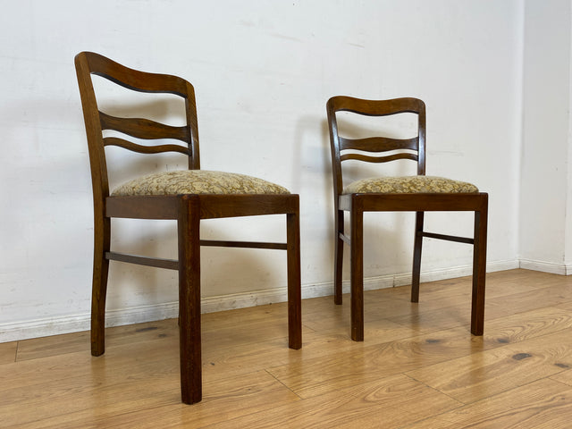 WMK I 1/2 Klassischer 30er Jahre Küchenstuhl aus Buche mit freundlichem Originalbezug und Federkernsitz I Stuhl Esszimmerstuhl Holzstuhl Dining Chair Antik Art Deco Vintage I Berlin Frankfurt Bremen