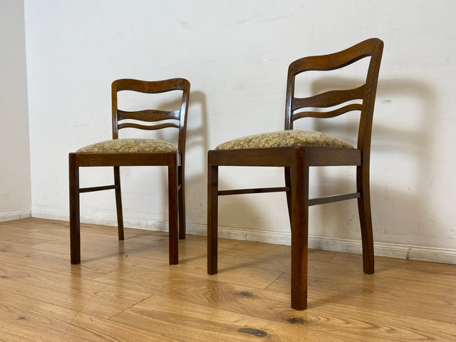 WMK I 1/2 Klassischer 30er Jahre Küchenstuhl aus Buche mit freundlichem Originalbezug und Federkernsitz I Stuhl Esszimmerstuhl Holzstuhl Dining Chair Antik Art Deco Vintage I Berlin Frankfurt Bremen