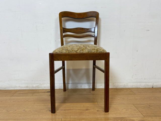 WMK I 1/2 Klassischer 30er Jahre Küchenstuhl aus Buche mit freundlichem Originalbezug und Federkernsitz I Stuhl Esszimmerstuhl Holzstuhl Dining Chair Antik Art Deco Vintage I Berlin Frankfurt Bremen