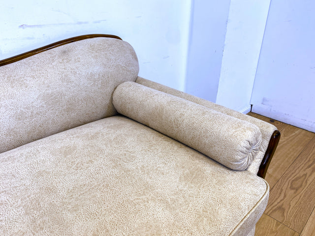 Wunderschöne und sehr gut erhaltene 1930er Jahre Art Deco Liege in beigem Bezug und gemütlichem Federkern I Daybed Sofa Couch Récamiere Chaiselongue Antik Vintage 30er I