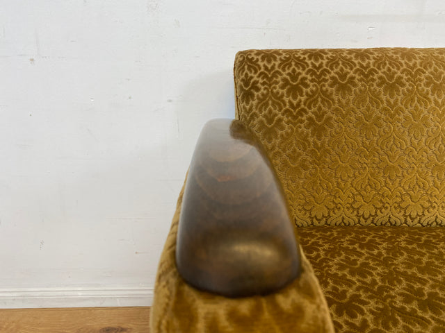 Wunderschönes & sehr gut erhaltenes 1930er Jahre Art Deco Sofa mit Schlaffunktion & goldenem Brokat Bezug I Couch Schlafcouch Schlafsofa Klappcouch Daybed Antik Vintage I (Kopie)