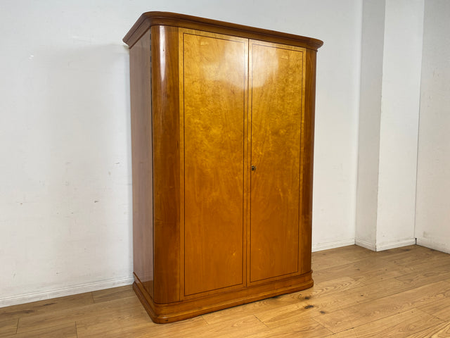 Hochwertiger 2-türiger Mid-Century Kleiderschrank aus 1959 mit Intarsien und Kleiderstange I Schrank Wohnzimmerschrank Dielenschrank Garderobe Wardrobe 50er 60er Vintage I