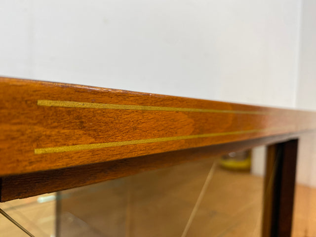 Sehr schöne 50er Jahre Barkommode aus vollem Holz mit Schiebetüren und verspiegeltem Barfach I Barschrank Bar Mini-Bar Kommode Schrank Sideboard Vitrine Mid-Century Vintage I