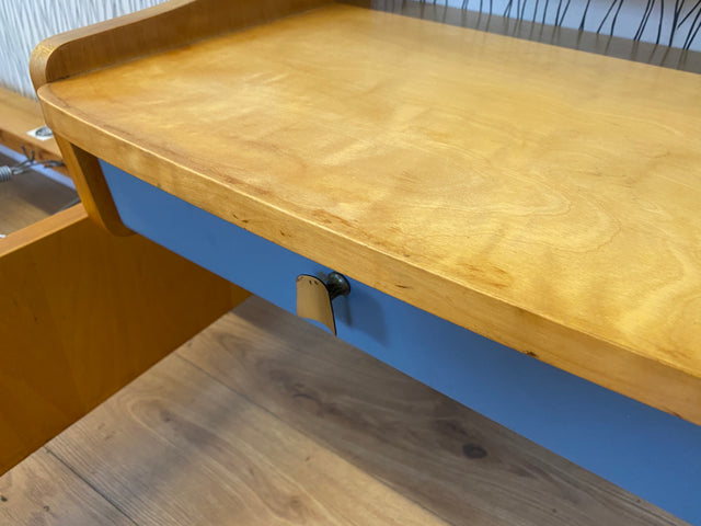 Kultiges 60er Jahre Bett von VEB Hellerau in sehr seltener Ausführung mit integrierten Nachttischen I Doppelbett Schlafzimmerbett Schlafzimmer Vintage DDR Mid-Century 50er I