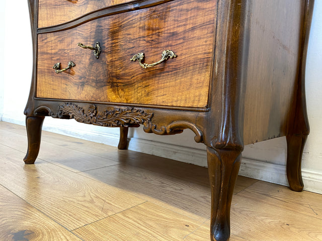 Elegante und hochwertige 60er Jahre Stilmöbel Kommode I Vollholz I mit Schubladen und Messinggriffen I Schrank Schubladenkommode Wäschekommode Barock Rokoko Vintage