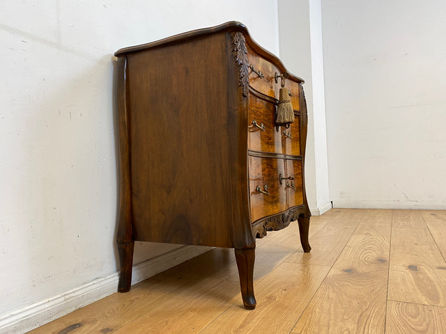 Elegante und hochwertige 60er Jahre Stilmöbel Kommode I Vollholz I mit Schubladen und Messinggriffen I Schrank Schubladenkommode Wäschekommode Barock Rokoko Vintage