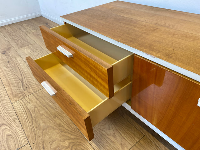 Hübsches 70er Jahre Lowboard mit Schubladen und Klappe, auf neuen Hairpin Füßen I Kommode Sideboard Wäschekommode Flurkommode TV Bank Board Fernsehkommode Retro Vintage I