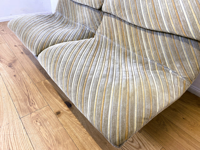 WMK I Ikonisches 70er Jahre Wave Sofa von Giovanni Offredi für Saporiti Italia auf Chrom Gestell und in Originalbezug