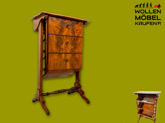 I Der schönste Beistelltisch dass du heute siehst I Edler antiker Notenschrank I Vollholz in Nussbaum Schmetterlingsfurnier I Kommode Ablage Flurkommode Biedermeier Vintage I