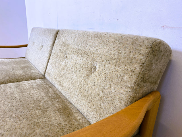 WMK I Stilvolles ausziehbares Vintage Designersofa Stella von Knoll aus 1978 mit beigem Originalbezug