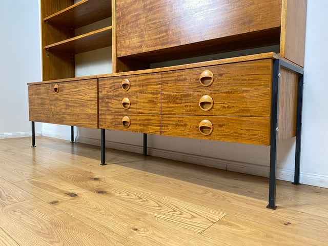 WMK I Kultiges modulares Designer Regalsystem 430 I Joachim Nebelung für VEB Hellerau I I Regal Bücherregal Bücherschrank Regalwand Stringregal Sideboard Sekretär Mid-Century Vintage DDR 60er 70er