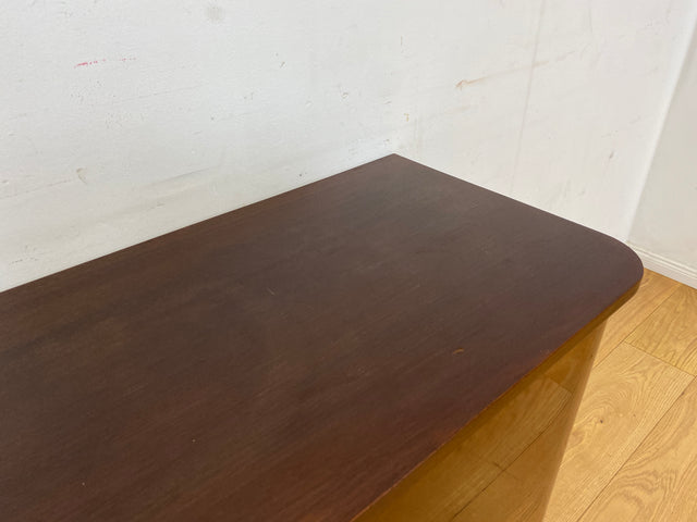 Formschöne und gut erhaltene dunkle Mid-Century Kommode aus 1965 I Schrank Sideboard Wäschekommode Schuhkommode Schuhschrank TV Lowboard Bank Rockabilly Mid-Century Vintage I